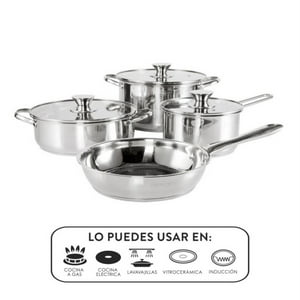 Roichen - Batería Infinity 7 Piezas Acero Inoxidable