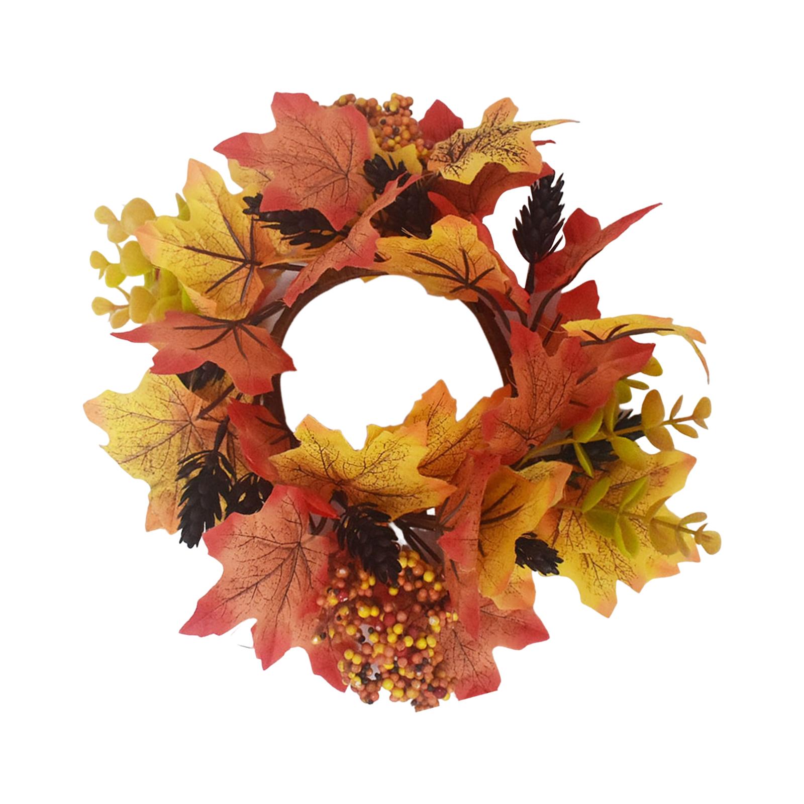 Magideal - Guirnalda De Otoño De 25Cm, Centros De Mesa De Simulación, Corona De Hojas De Arce Floral Artificial Elegante Para Fiesta De Boda, Festival De Mesa En Estilo A