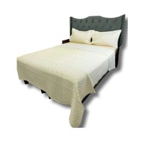 Iiimussa - Cobertor Quilt De Lujo Verano Delgado 2 Plazas Crema