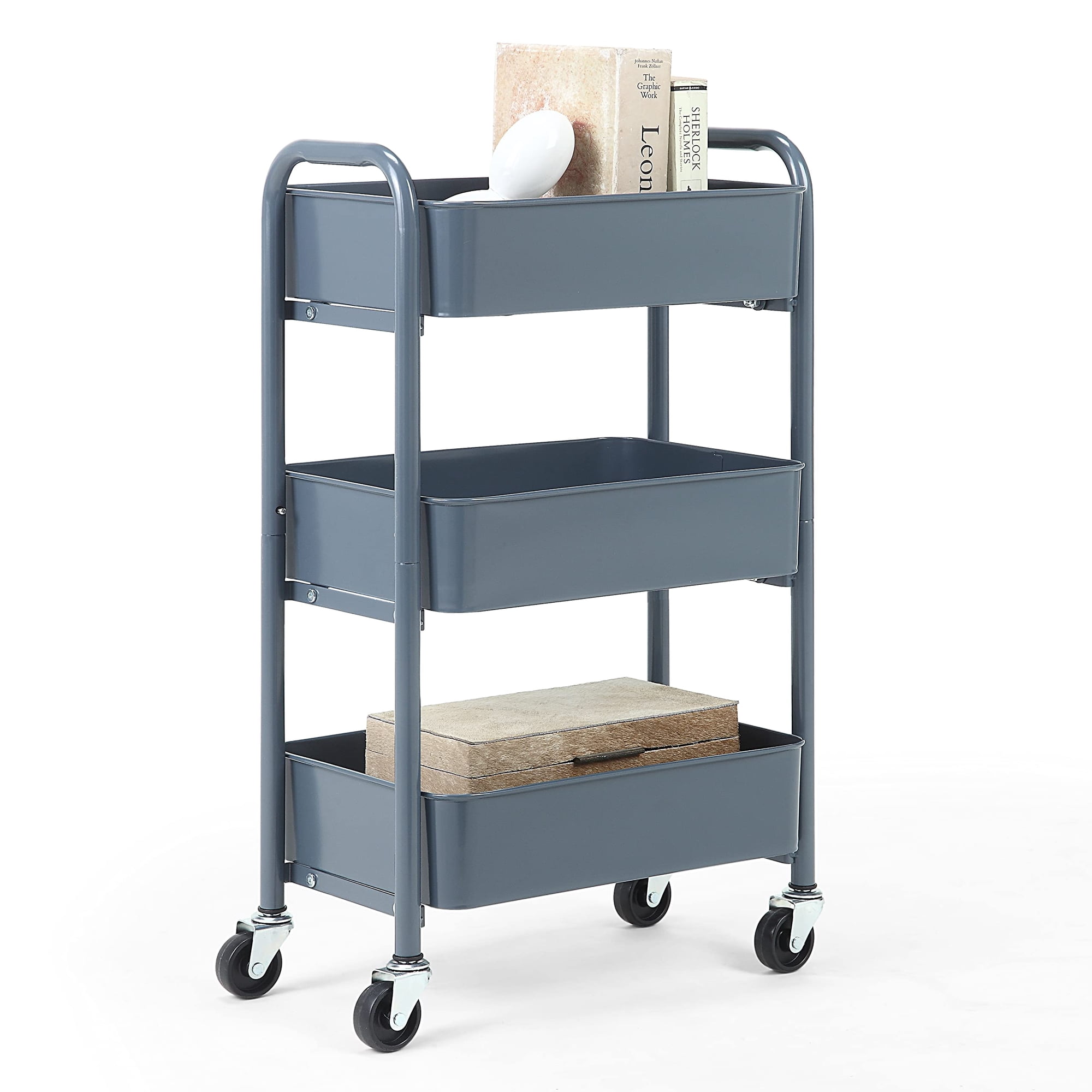 Organizador De Almacenamiento Sunnypoint De 3 Niveles Rolling Metal Con Ruedas
