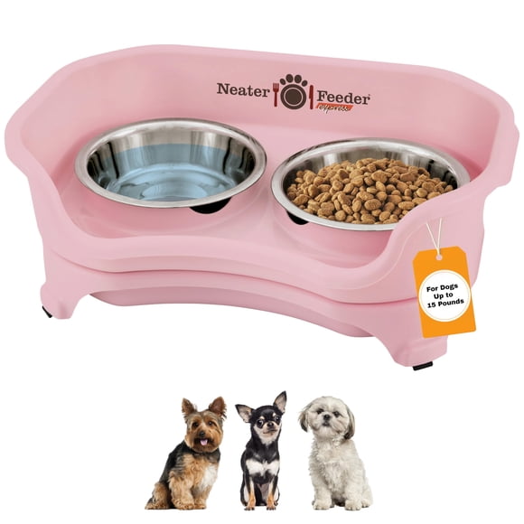 Neater Feeder Comederos elevados rosa para perros – 1,5 taza