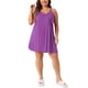thumbnail image 2 of Agnes Orinda Women's Plus Size School College Camisón Tirantes Espagueti Cuello en V Sin Mangas Espalda Cruzada Ropa de Dormir Camisón 4X Púrpura, 2 of 5