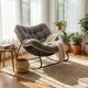 thumbnail image 1 of Sillon Mecedor Silla Mecedora Sitial Moderna Talla Xl Gris Oscuro Liso, 1 of 8