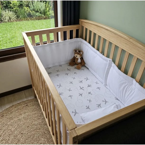 Protector Cuna Bebé 120x60, Cobertura Completa Set 2 Piezas
