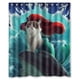 thumbnail image 1 of Cortina de ducha de gato gruñón, juego de cortinas de baño con ganchos, tamaño 60 x 72 pulgadas, 1 of 3