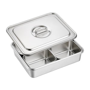 Magideal - Juego De Chafers Para Bufé, Juego De Chafers Para Bufé, Chafers Rectangulares, Juego De Bufé, Bandeja Para Comida Para Ollas Calientes Con Condimentos 4 Compartimentos