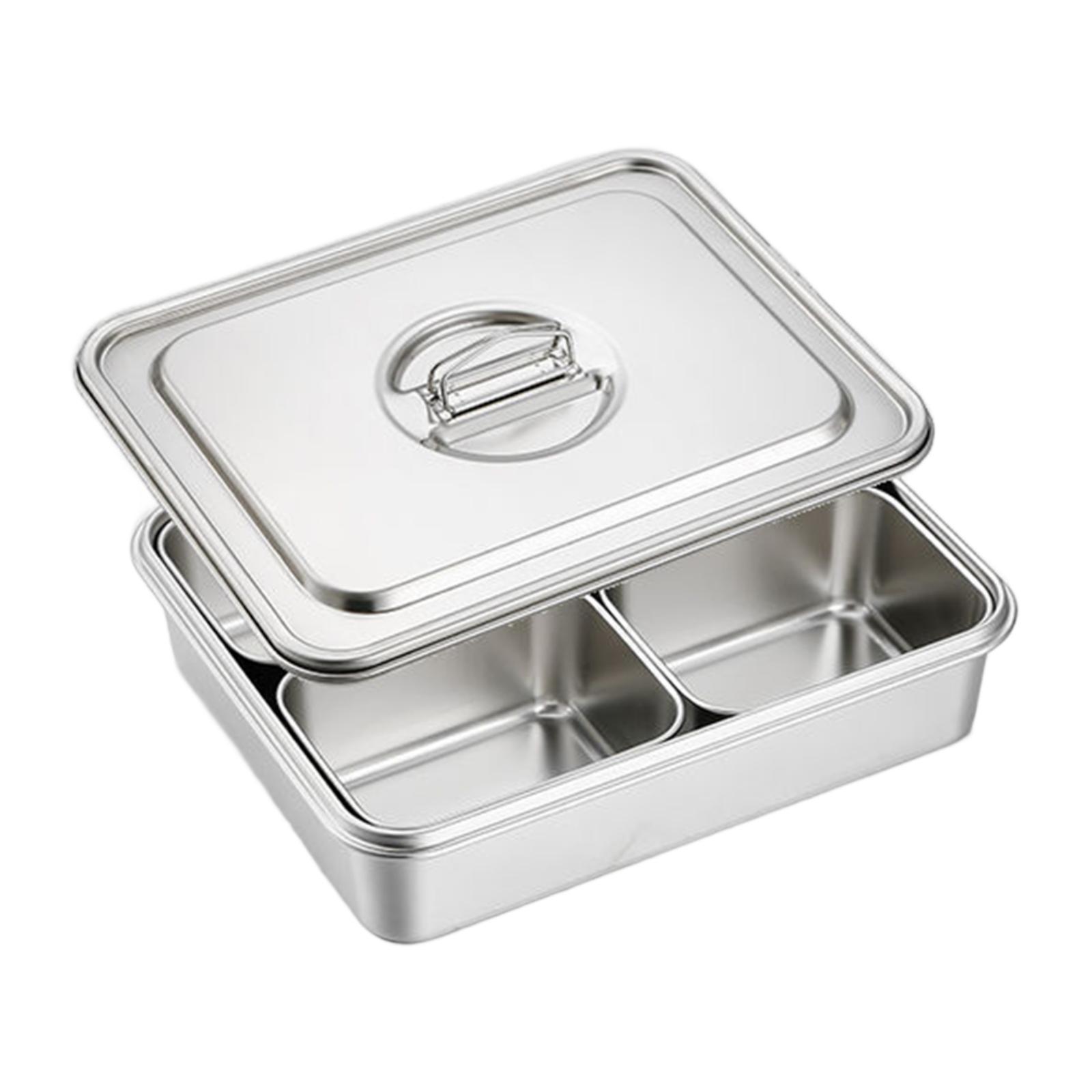 Magideal - Juego De Chafers Para Bufé, Juego De Chafers Para Bufé, Chafers Rectangulares, Juego De Bufé, Bandeja Para Comida Para Ollas Calientes Con Condimentos 4 Compartimentos