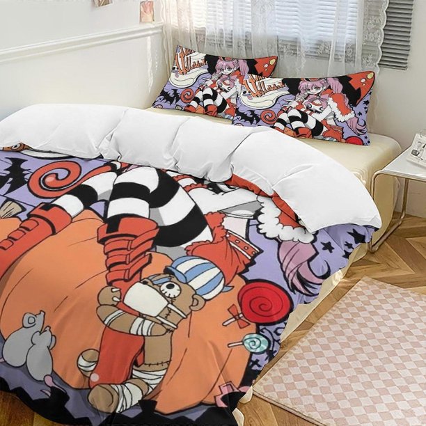 Perona Bed Duvet Cover Funny Anime Cartoon Bedding Se Lightweight3 Piece Comforter Se, cases