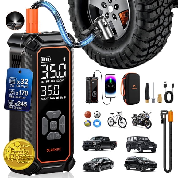 Compresor de aire OlarHike, inflador de neumáticos inalámbrico, 12000 mAh