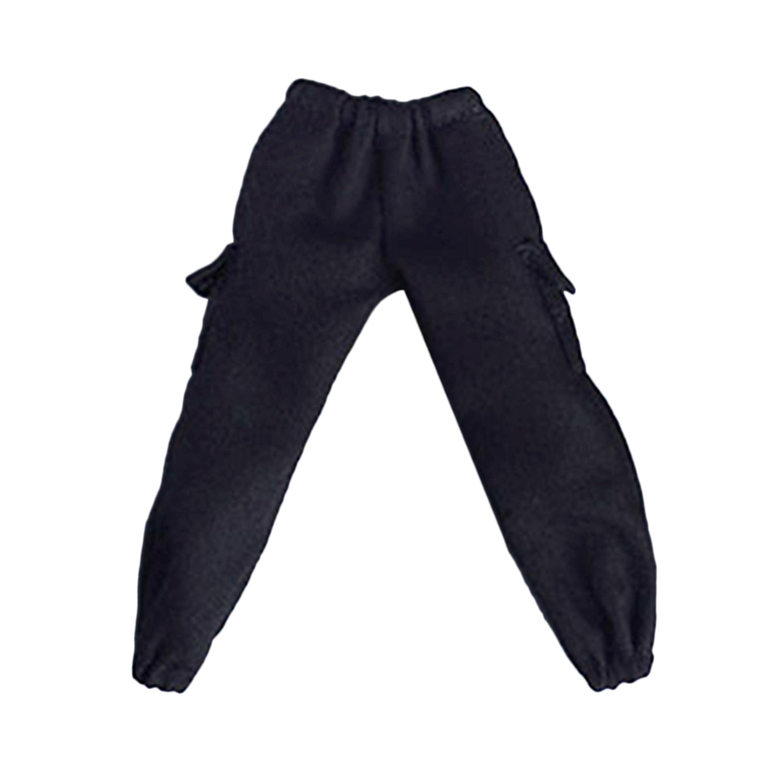 Magideal - Pantalón De Muñeca Con Figura A Escala 1/12, Ropa De Muñeca En Miniatura De 6 "", Accesorio De Muñecas De Tela, Para Figuras De Acción Masculinas De 6 Negro