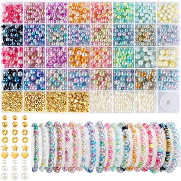 Kit Perlas Dualtone 6mm 8mm 1642 Piezas Pulseras