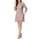 thumbnail image 4 of INSPIRE CHIC Estilo Vestido Casual Mini de Encaje Floral con Volantes para Mujer, Cuello Redondo, Mangas Largas, Talla L, Gris Rosa, 4 of 8