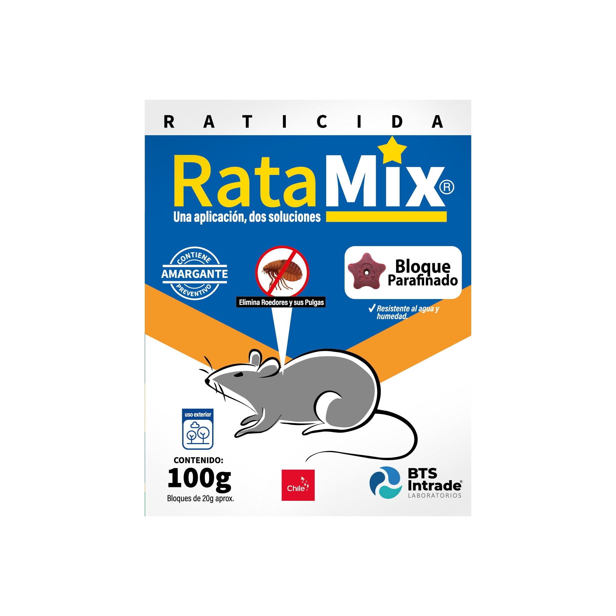 Insecticida Bloque Elimina Ratas Y Ratones Caja 100 g Ratamix