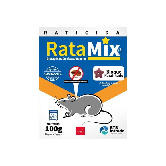 Insecticida Bloque Elimina Ratas y Ratones Caja, 100 g