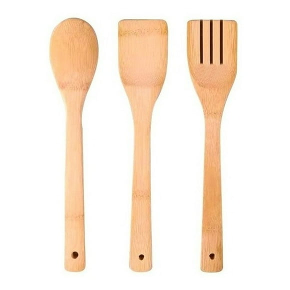 Utensilios Cocina Madera Bambú 3 Piezas Ecoamigables