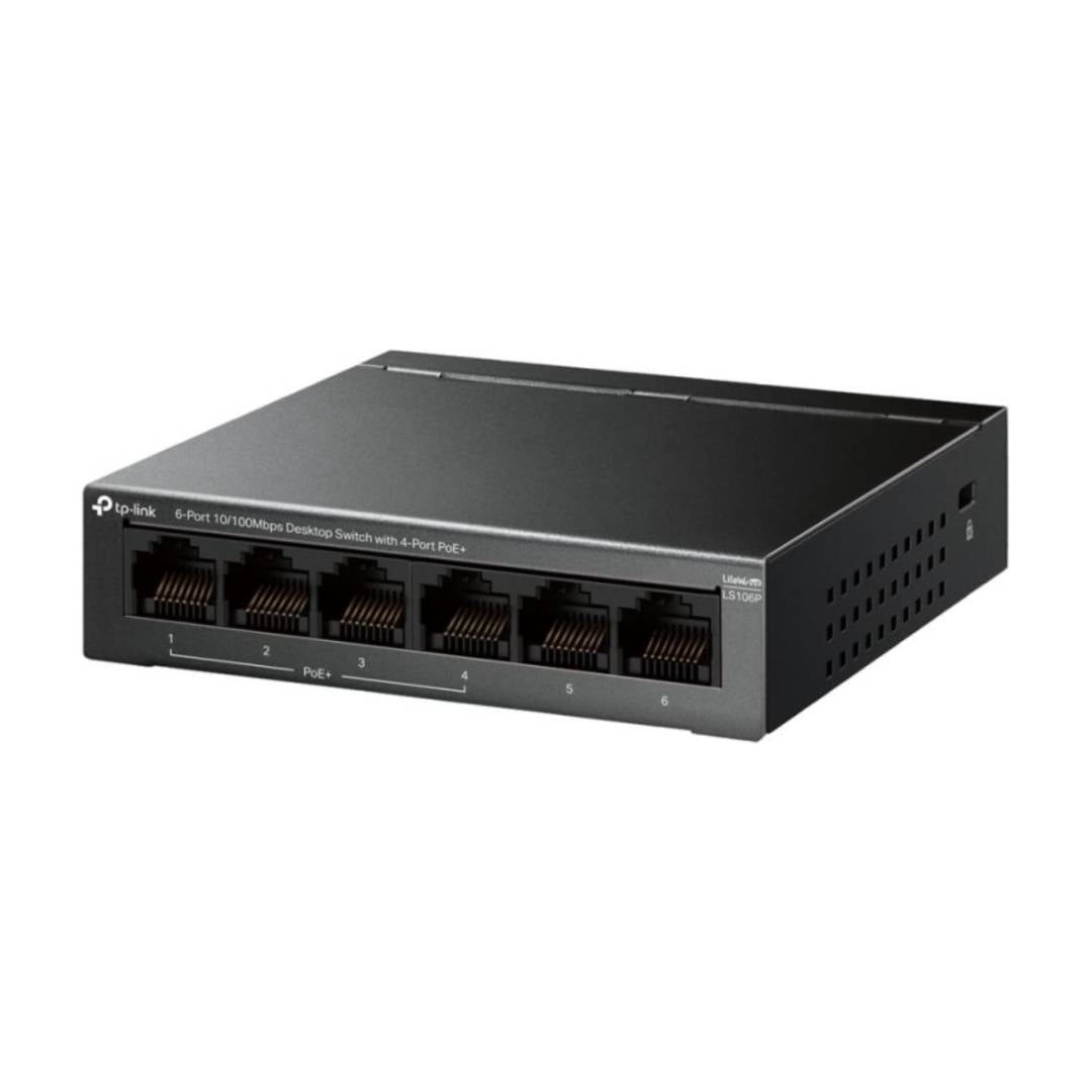 Switch Poe+ Tp-link Ls106p 6 Puertos 10/100 Mbps 65w