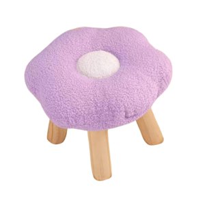 Bothyi - Reposapiés Puf Dibujos Animados Flor En Forma De Sofá Reposapiés Para Sala De Juegos Cabecera Porche Violeta