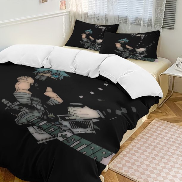 Soul Eater Anime Home Bed 3-piece Set Classic Japanese Anime Polyester Wash Student Dormitory Set