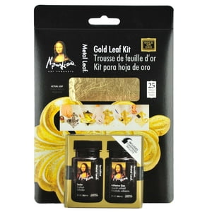 Speedball - Kit 25 Hojas Pan De Oro + Adhesivo 59Ml Y Sellador
