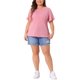 thumbnail image 2 of Agnes Orinda Camisetas de Mujer Tallas Grandes Cuello Redondo Volante Manga Corta Camisetas Casual Verano Blusa 3X Rosa, 2 of 5