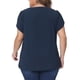 thumbnail image 3 of Agnes Orinda Blusas de Mujer Tallas Grandes Cuello en V con Muesca Mangas Cortas de Pétalo Camisas Casual Tops 5X Azul Oscuro, 3 of 6