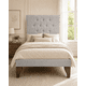 thumbnail image 1 of Cama 1 Plaza Gris Claro Perla Capitone + Colchon Mery Desing, 1 of 9