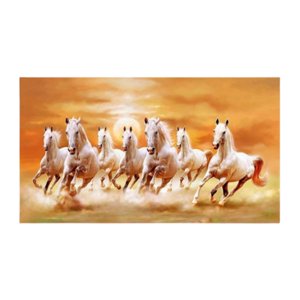 Magideal - Cuadro De Siete Caballos, Impresión En Lienzo, 7 Caballos Corriendo, Pintura, Decoración De Pared, Adorno, Póster De Animales, Pintura, Imagen Para Sa S