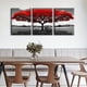 thumbnail image 4 of 4pcs, Set Of 4 Wall Decor Living Room Red Tree Black White And Red Nature Trees Scenery Paintings Pictures Wall Art Modern Home Bedroom Bathroom Wall Decorations Canvas Prints No Frame, Home Decor,, 4 of 4