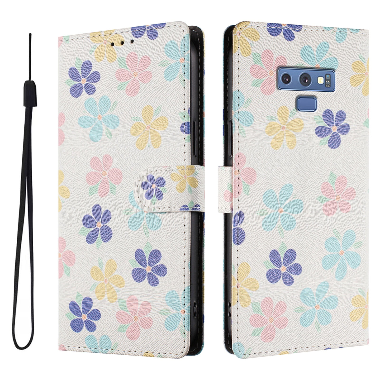 Foxdock Funda Tipo Cartera Para Samsung Galaxy Note 9 Con Soporte Y Correa – Diseño De Patrones Lindos
