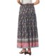 thumbnail image 3 of INSPIRE CHIC Falda Maxi de Verano para Mujer con Cintura Alta Elástica, Volantes, Estampado Floral Bohemio, Línea A, Bolsillos, Talla S, Azul Oscuro, 3 of 6
