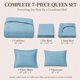 thumbnail image 2 of Juego de ropa de cama CozyLux Queen 7 piezas – Azul Aqua, 2 of 9