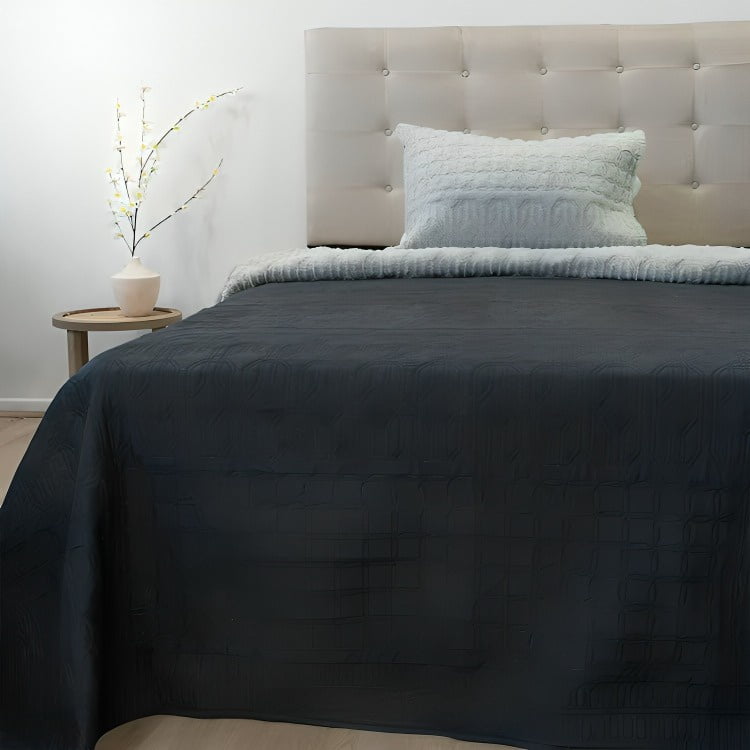 Quilt Hotpress Viena Con Sherpa 2 Plazas / Negro – Doral