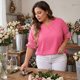 thumbnail image 3 of Agnes Orinda Blusas de Tallas Grandes para Mujer con Puntos, Cuello en V, Volantes, Manga Corta, Primavera Verano, Estilo Bohemio, Talla 2X, Rosa Fucsia, 3 of 8
