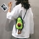 thumbnail image 2 of Bolso de hombro de peluche suave con forma de aguacate y cremallera., 2 of 8