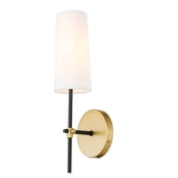 Aplique De Pared Living District Mel Latón Negro Con Pantalla Blanca