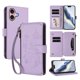 thumbnail image 1 of Funda Cartera Mariposa para [iPhone 16 Plus] con Soporte y Cremallera Morado claro, 1 of 6