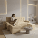thumbnail image 3 of Sofá Cama en L Beige Claro 3 Plazas con Baúl y Puffs 200 cm, 3 of 5
