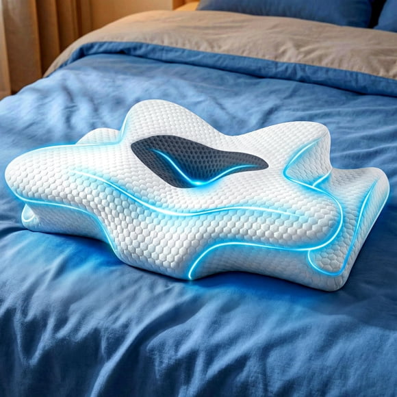 Almohada cervical Emircey de espuma viscoelástica con efecto refrescante, 54 x 36 x 14 cm
