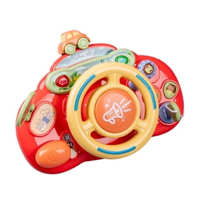 Magideal - Juguete Del Volante Mi Primera Conducción Pequeño Juguete Musical Educativo De Aprendizaje Interactivo Para Niños Pequeños Niños Niñas Bebé Presente , Rojo