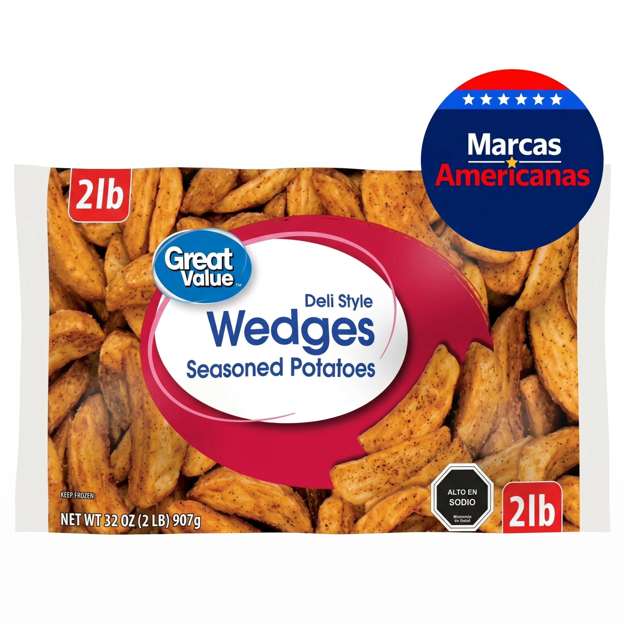 Papas Fritas Congeladas Wedget Seasoned 907 g Great Value