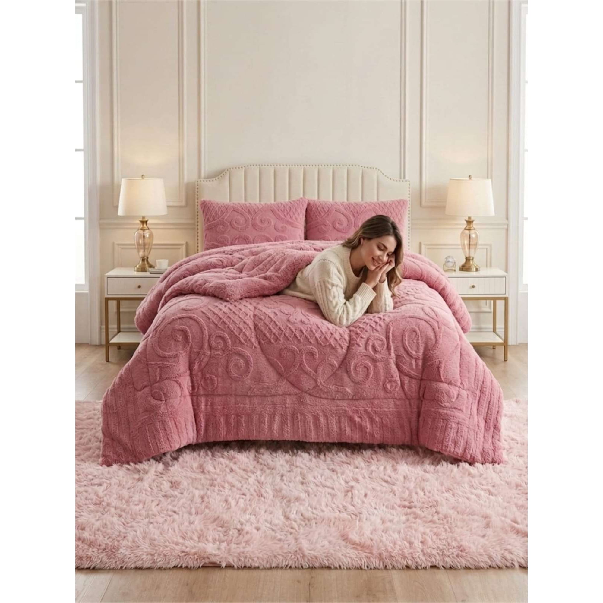 Todo Para El Hogar - Cubrecama Plumón Jacquard Premium 2 Plazas Invierno Térmico