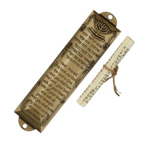 Ioensy - Puerta Mezuzah Caso Decoración Aleación Mezuzah Ornamento Mezuzah Placa Para La Pared De La Casa A