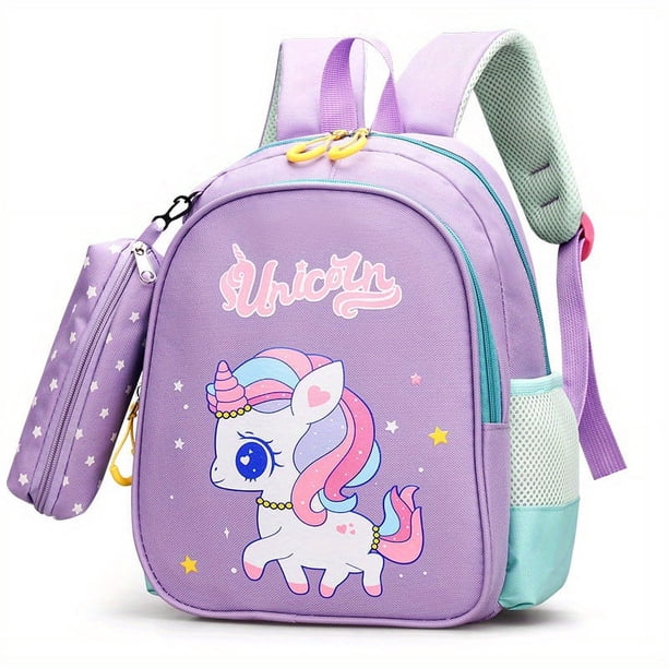 Children's Schoolbag With Pencil Case Cartoon Unicorn Dinosaur Kindergarten Backpack Lightweight Waterproof Backpack For Boys Girls Travel Backpack