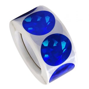 Magideal - 500X/Rollo De Pegatinas De Negocios, Calcomanías Decorativas, Pegatinas De Sello, Etiquetas Redondas Para Boutiques, Tarjetas De Felicitación, Álbumes Azul
