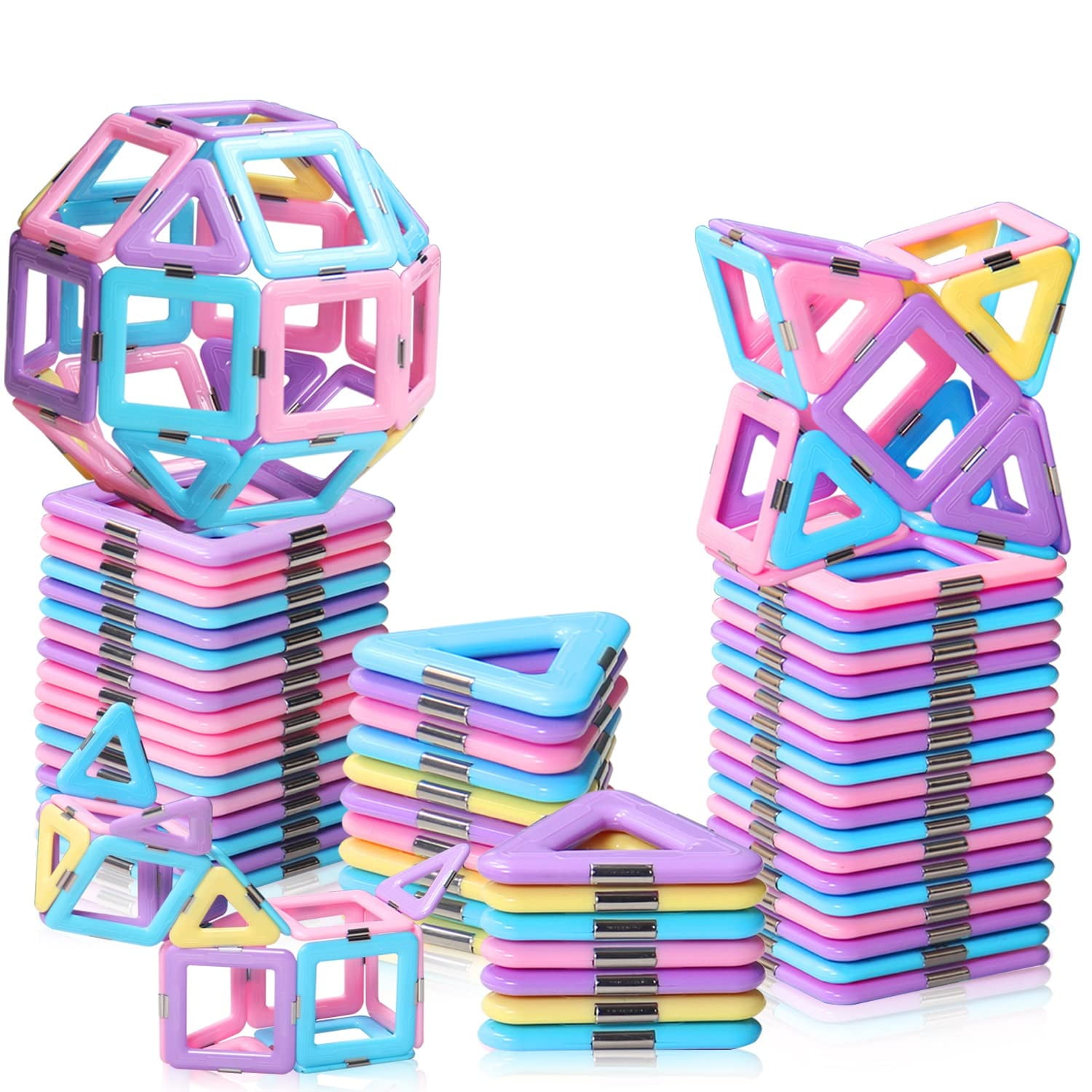 Set De Construcción De Azulejos Magnéticos Dumma Macaron Castle, 40 Piezas, 3 A 8 Años