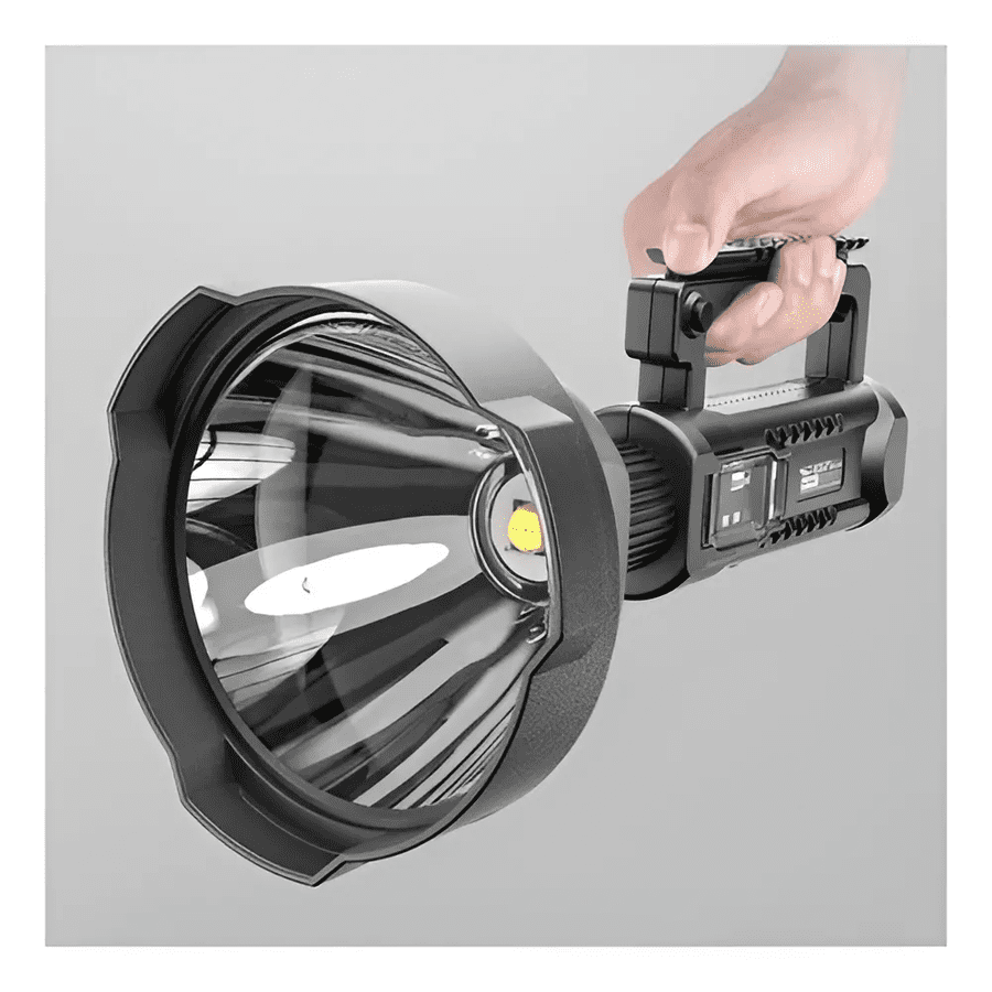 Genérico - Linterna Led Largo Alcance 600 Metros Usb Trípode Led W590 Color De La Linterna Negro