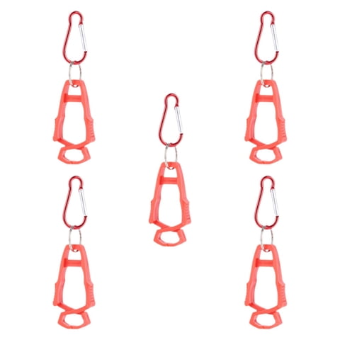 Magideal - 5 Clips Para Guantes De Exterior, Gancho Multiusos, Soporte Para Clips Para Guantes, Clip Para Guantes Antipérdida, Clip Anticaída Para Exteriores Par Rojo