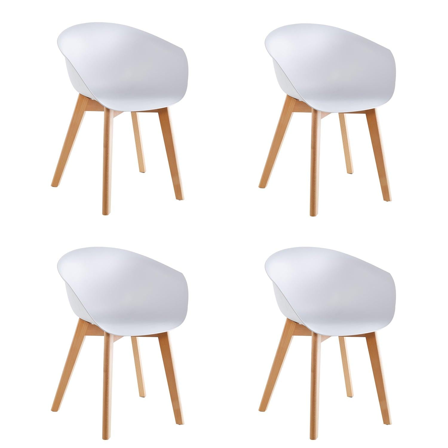 Pack X4 Sillas De Comedor Con Apoyabrazos Tulip Blanca Midtown Blanco