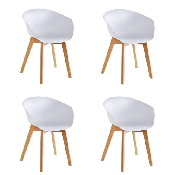 Pack x4 Sillas de Comedor con Apoyabrazos Tulip Blanca Midtown blanco