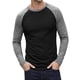 thumbnail image 5 of INSPIRE CHIC Camiseta de Hombre Raglán de Manga Larga Cuello Redondo Casual Camisetas de Béisbol M Negro, 5 of 6